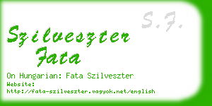 szilveszter fata business card
